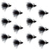Tungsten Bead Tactical Black Mini Bugger Czech Nymph Euro Nymphing Fly - 1 Dozen Flies Size 12