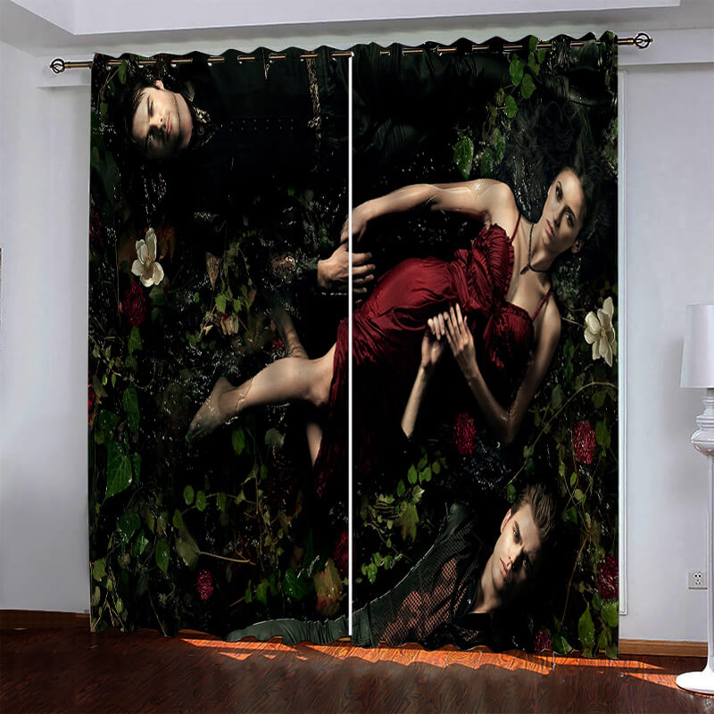 Twilight The Vampire Diaries Pattern Curtains Blackout Window Drapes