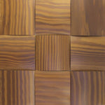 US Pine Big Straw Thermowood Mesh-mounted Mosaic Wall Tile - Livfloors Collection