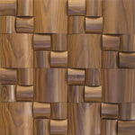 US Pine Pattern Straw Thermowood Mesh-mounted Mosaic Wall Tile - Livfloors Collection