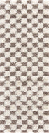 Alfombra de cuadros marrón Atira