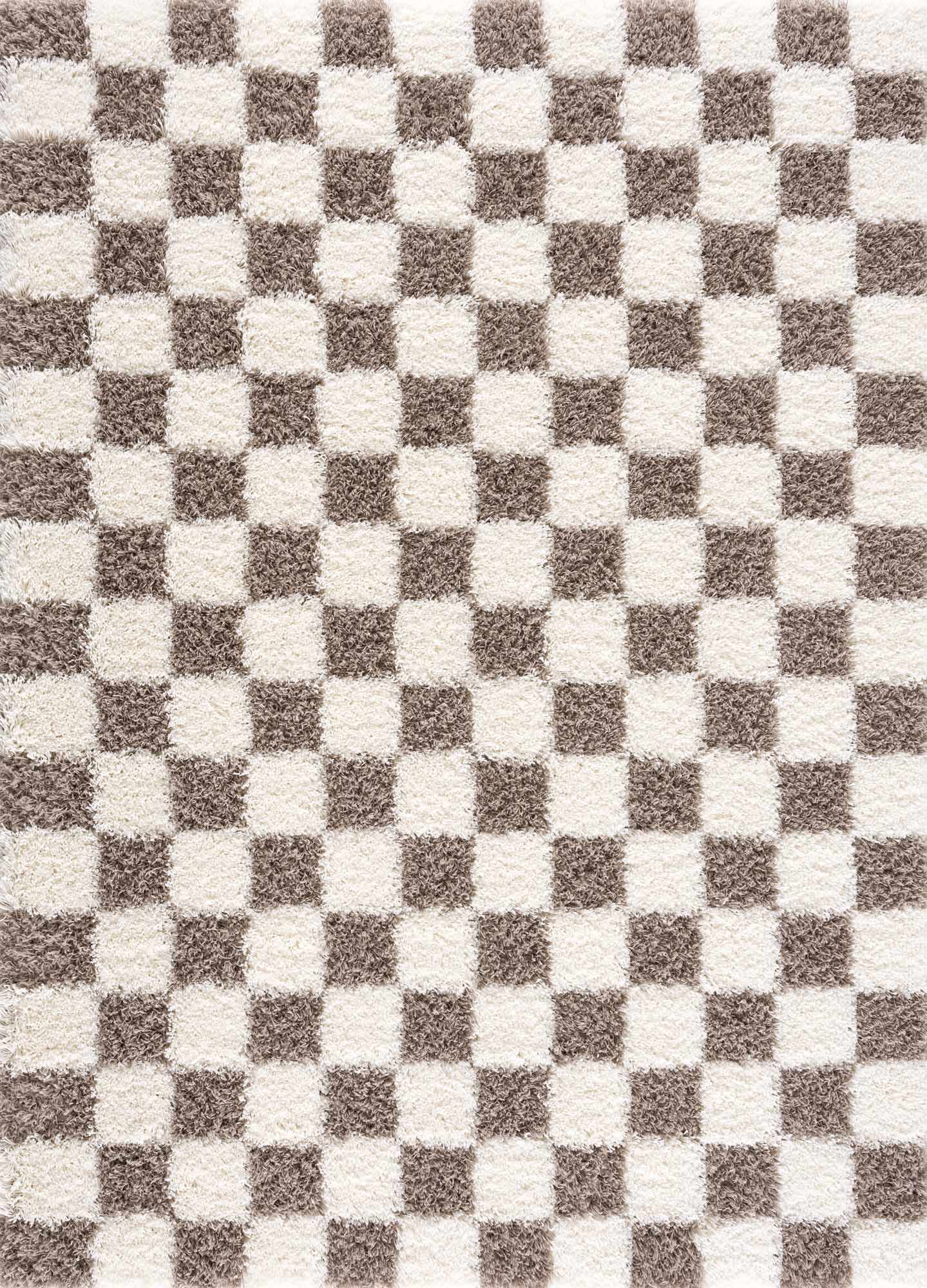 Alfombra de cuadros marrón Atira