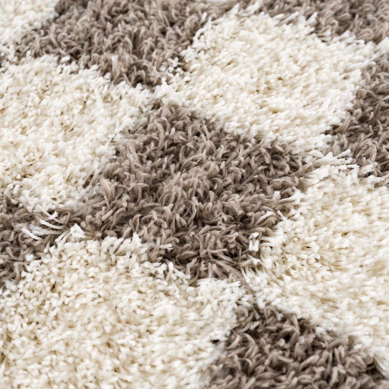 Alfombra de cuadros marrón Atira