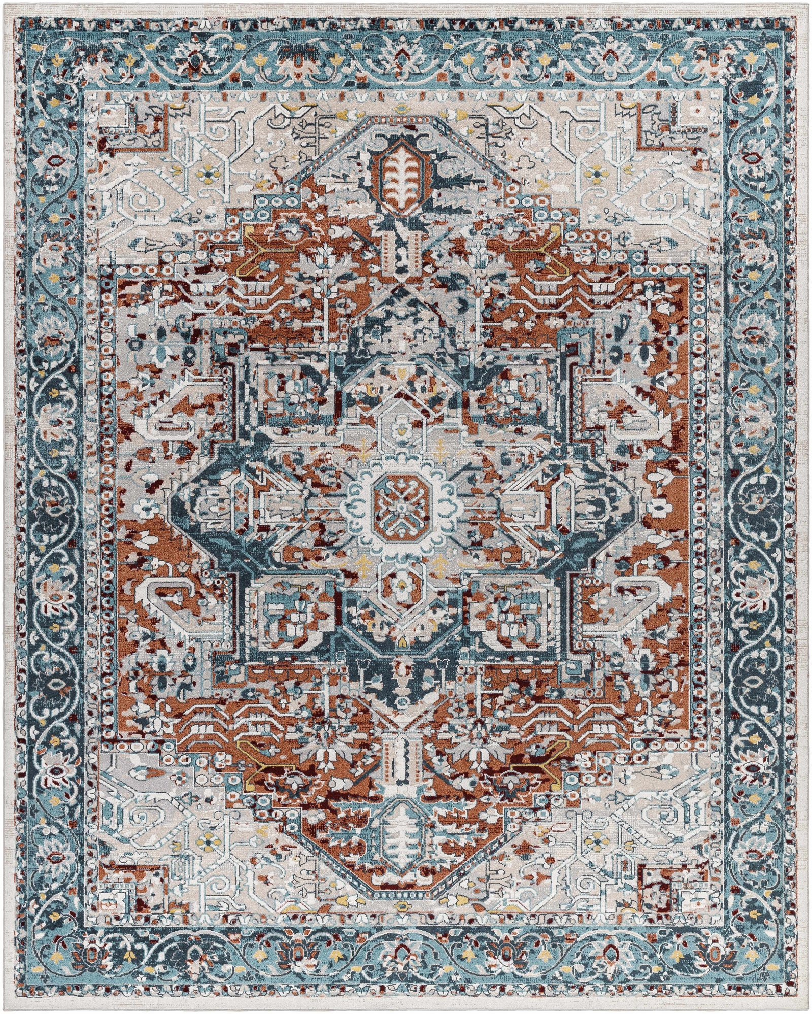 Alfombra lavable Cabacungan azul y óxido - Liquidación