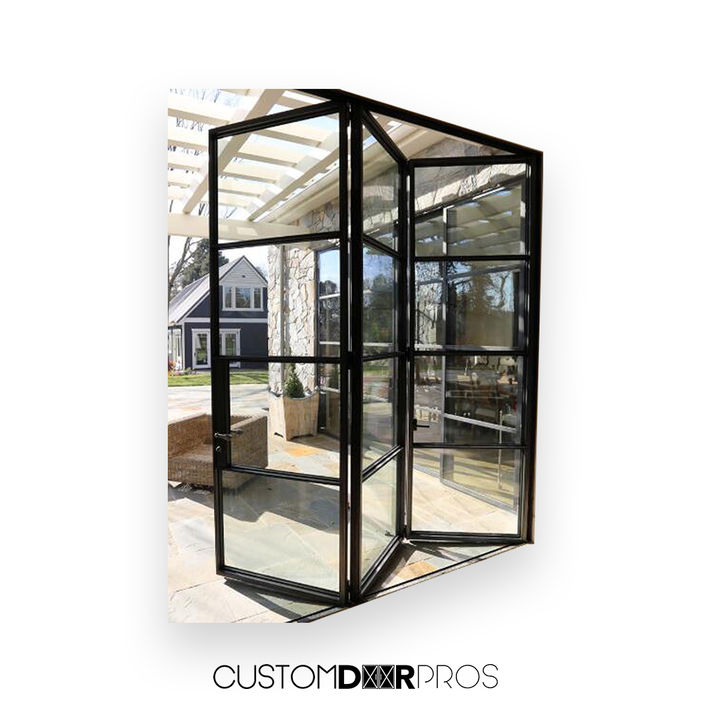 Puertas plegables de aluminio Notus Panel de color negro