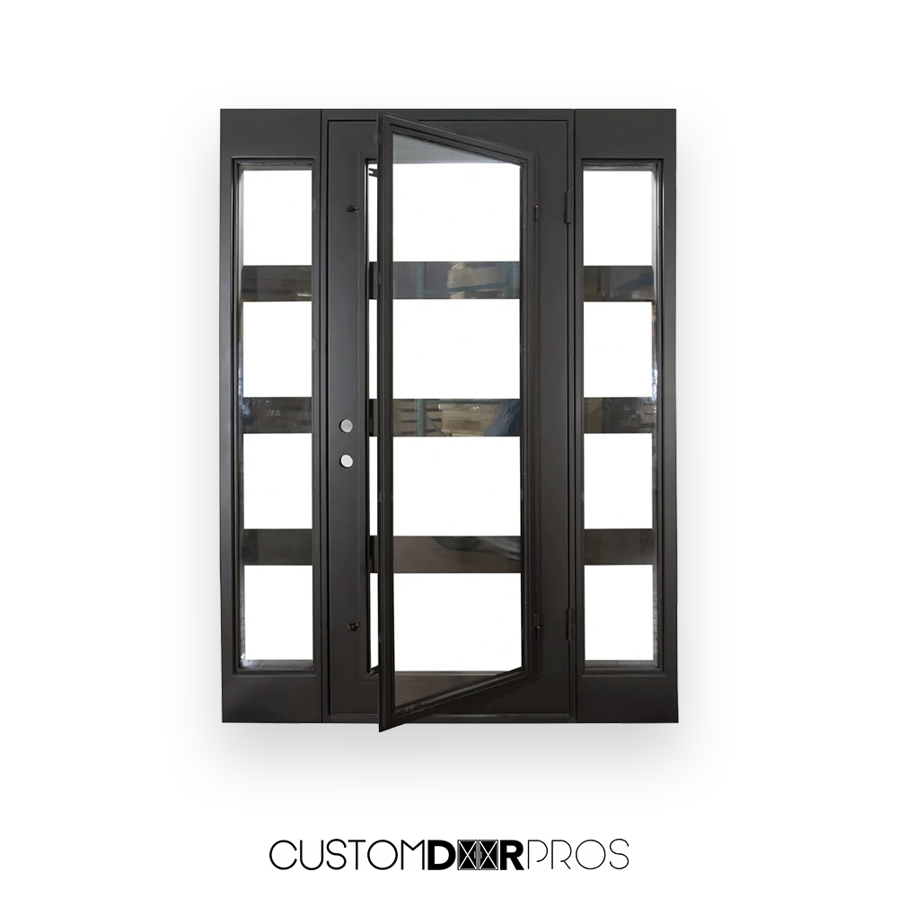 Puerta batiente simple Atlas II con paneles laterales