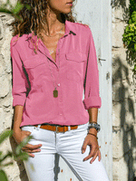 Casual Long Sleeve Top with Pockets