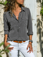 Casual Long Sleeve Top with Pockets