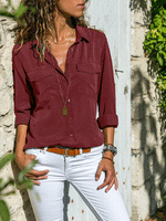 Casual Long Sleeve Top with Pockets