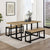 Juego de comedor rectangular de madera y metal de tres piezas de estilo industrial moderno Vance