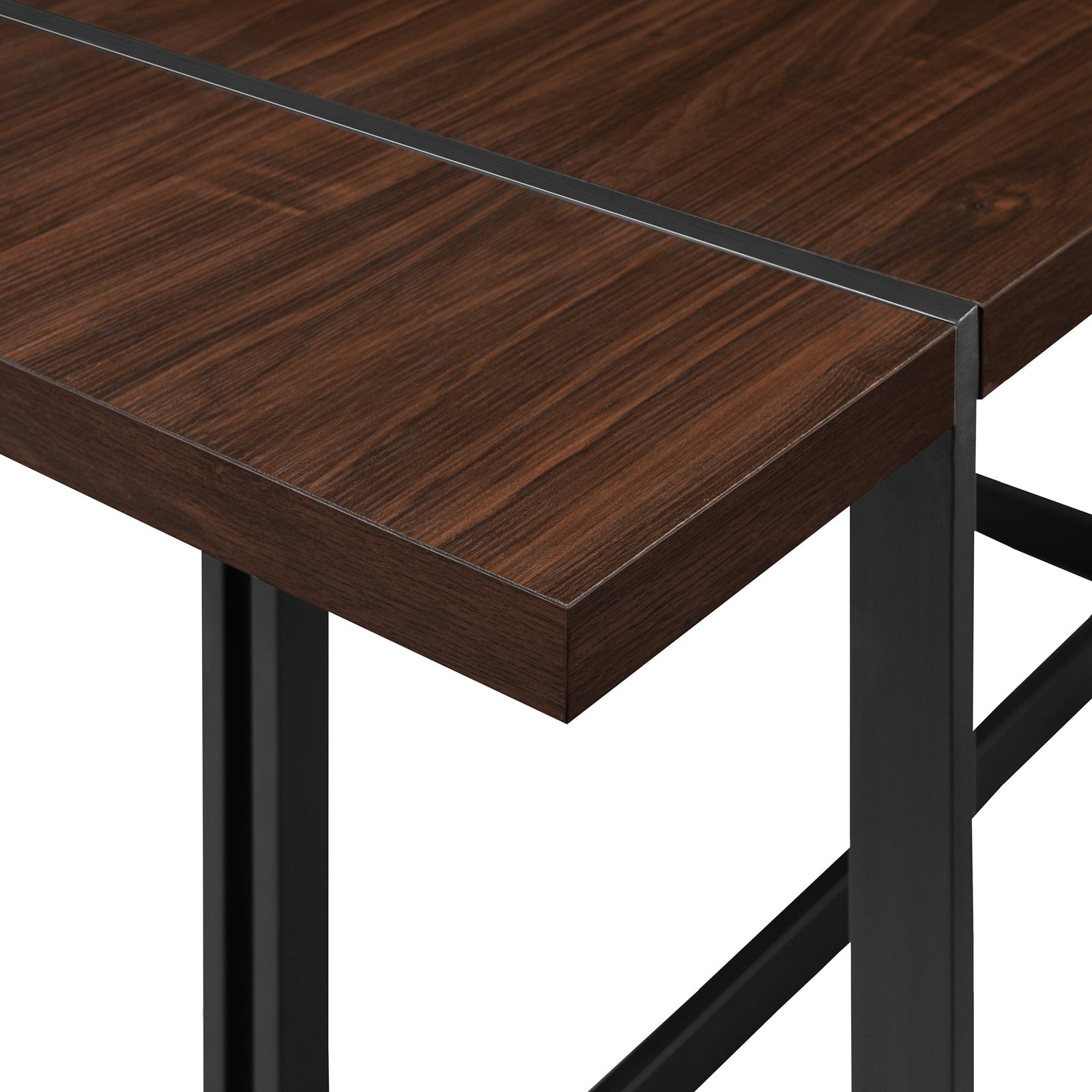 Juego de comedor rectangular de madera y metal de tres piezas de estilo industrial moderno Vance