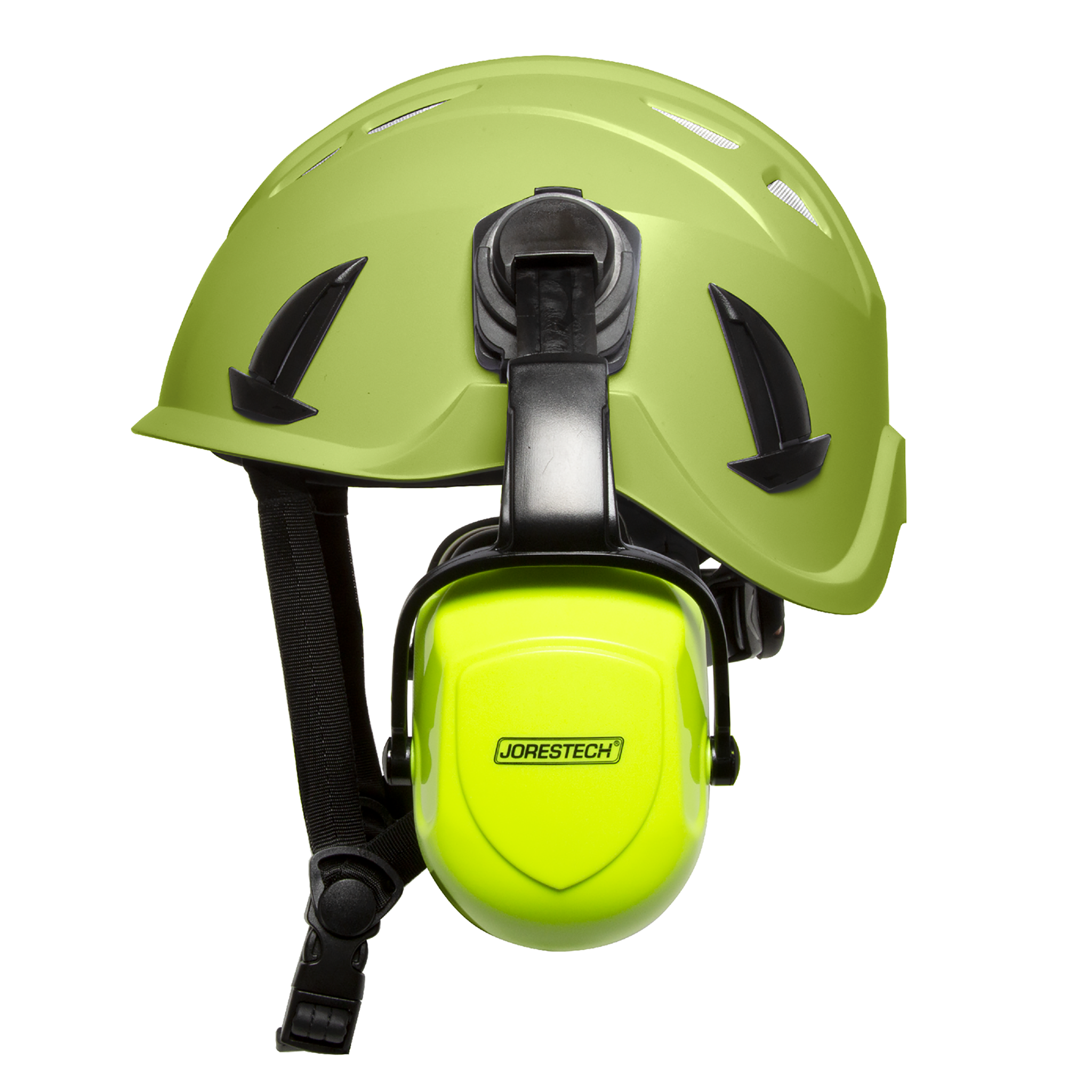 Ventilated Work at Height Hard Hat with Mounted Earmuffs