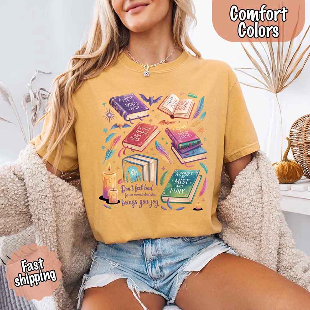 Velaris Book Lover Comfort Colors Tee – ACOTAR Bat Boys Shirt for Women, SJM-Inspired Gift