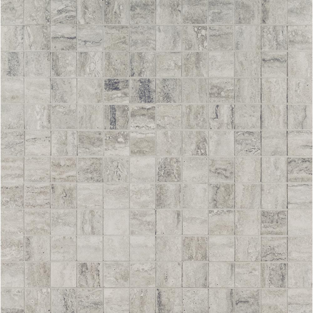 Mosaico de porcelana gris Veneto de 30 x 30 cm con montaje en malla de 5 x 5 cm - Colección MSI