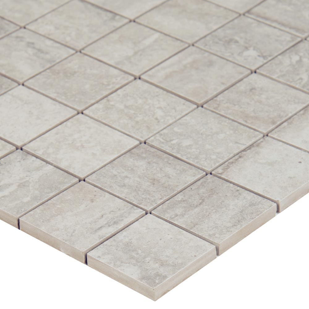 Mosaico de porcelana gris Veneto de 30 x 30 cm con montaje en malla de 5 x 5 cm - Colección MSI