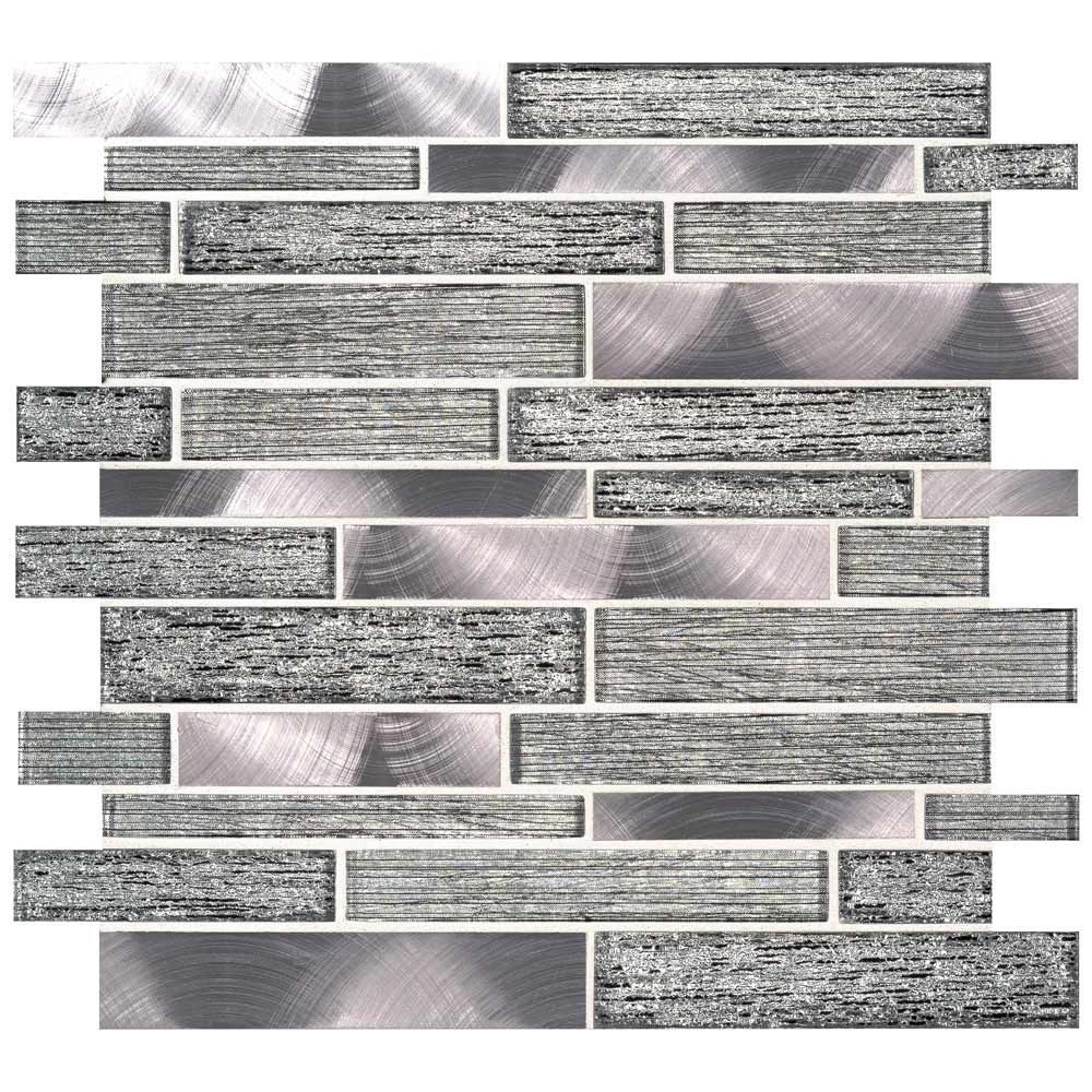 Mosaico de lujo volcánico entrelazado de 29,5 x 29,5 cm con montaje en malla metálica - Colección MSI