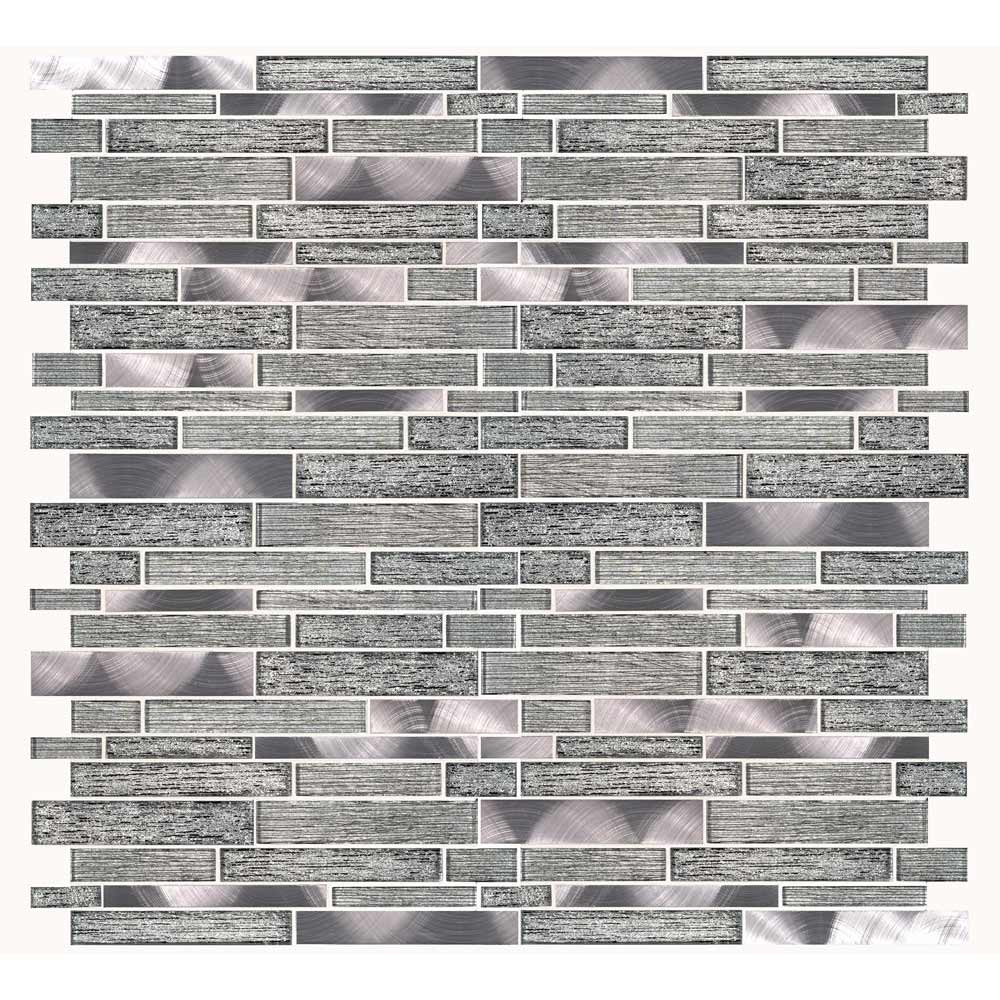 Mosaico de lujo volcánico entrelazado de 29,5 x 29,5 cm con montaje en malla metálica - Colección MSI
