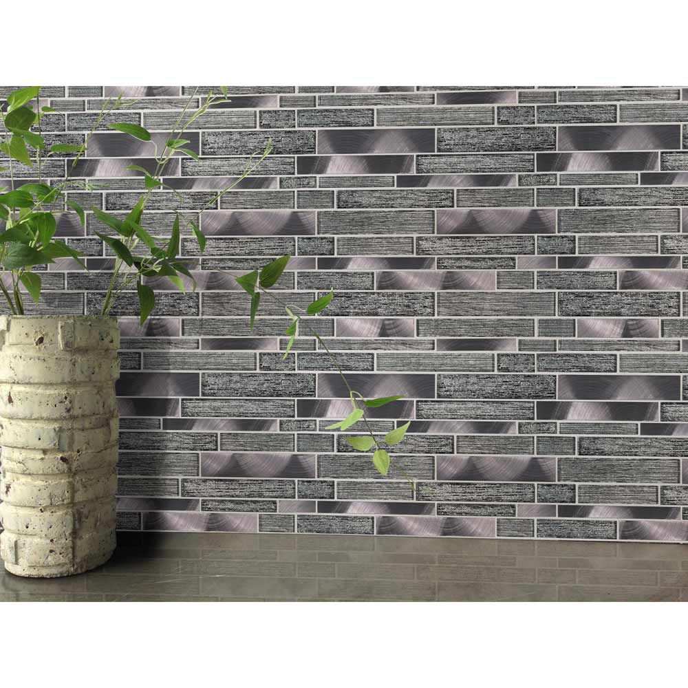 Mosaico de lujo volcánico entrelazado de 29,5 x 29,5 cm con montaje en malla metálica - Colección MSI