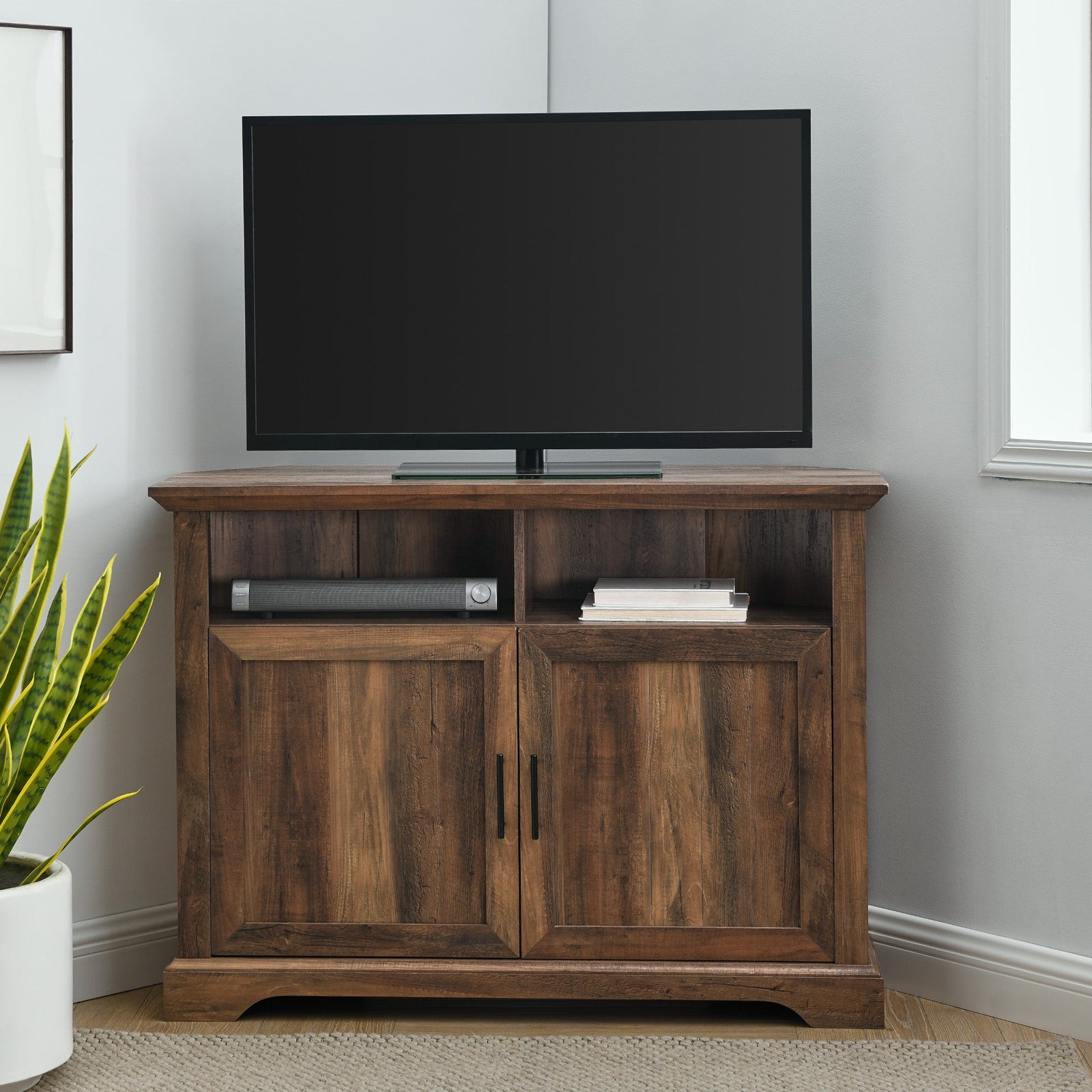 Mueble de TV de esquina con puerta ranurada Columbus de 44