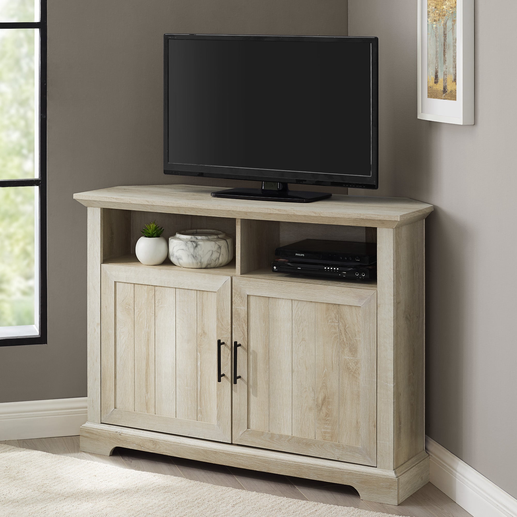 Mueble de TV de esquina con puerta ranurada Columbus de 44"