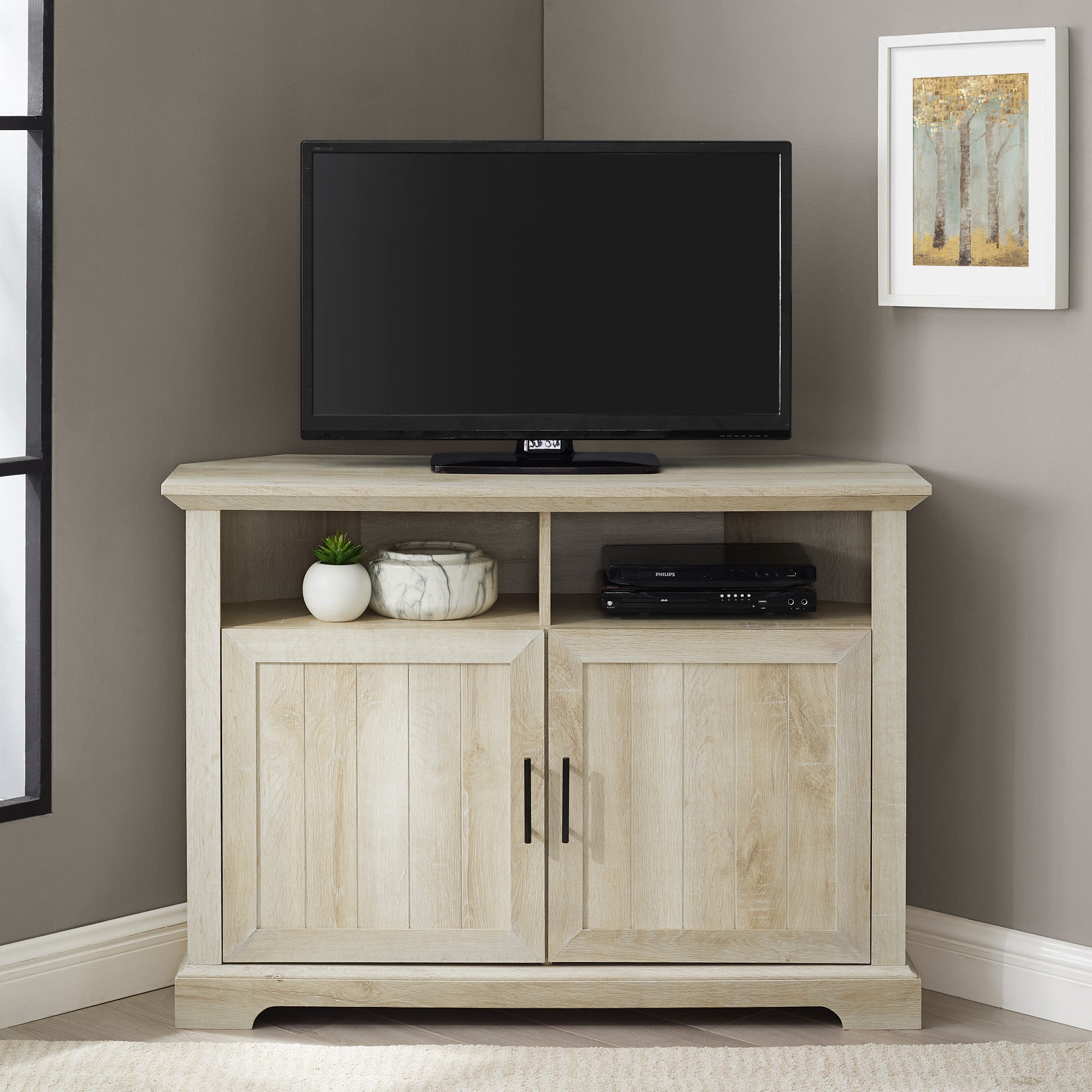 Mueble de TV de esquina con puerta ranurada Columbus de 44"
