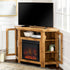 Mueble de TV de esquina con chimenea de madera de 48" de estilo granero