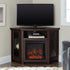 Mueble de TV de esquina con chimenea de madera de 48" de estilo granero