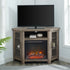 Mueble de TV de esquina con chimenea de madera de 48" de estilo granero