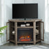 Mueble de TV de esquina con chimenea de madera de 48" de estilo granero