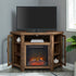 Mueble de TV de esquina con chimenea de madera de 48" de estilo granero