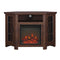 Mueble de TV de esquina con chimenea de madera de 48" de estilo granero