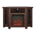 Mueble de TV de esquina con chimenea de madera de 48" de estilo granero