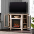 Mueble de TV de esquina con chimenea de madera de 48" de estilo granero