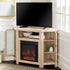 Mueble de TV de esquina con chimenea de madera de 48" de estilo granero