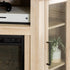 Mueble de TV de esquina con chimenea de madera de 48" de estilo granero