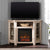 Mueble de TV de esquina con chimenea de madera de 48" de estilo granero