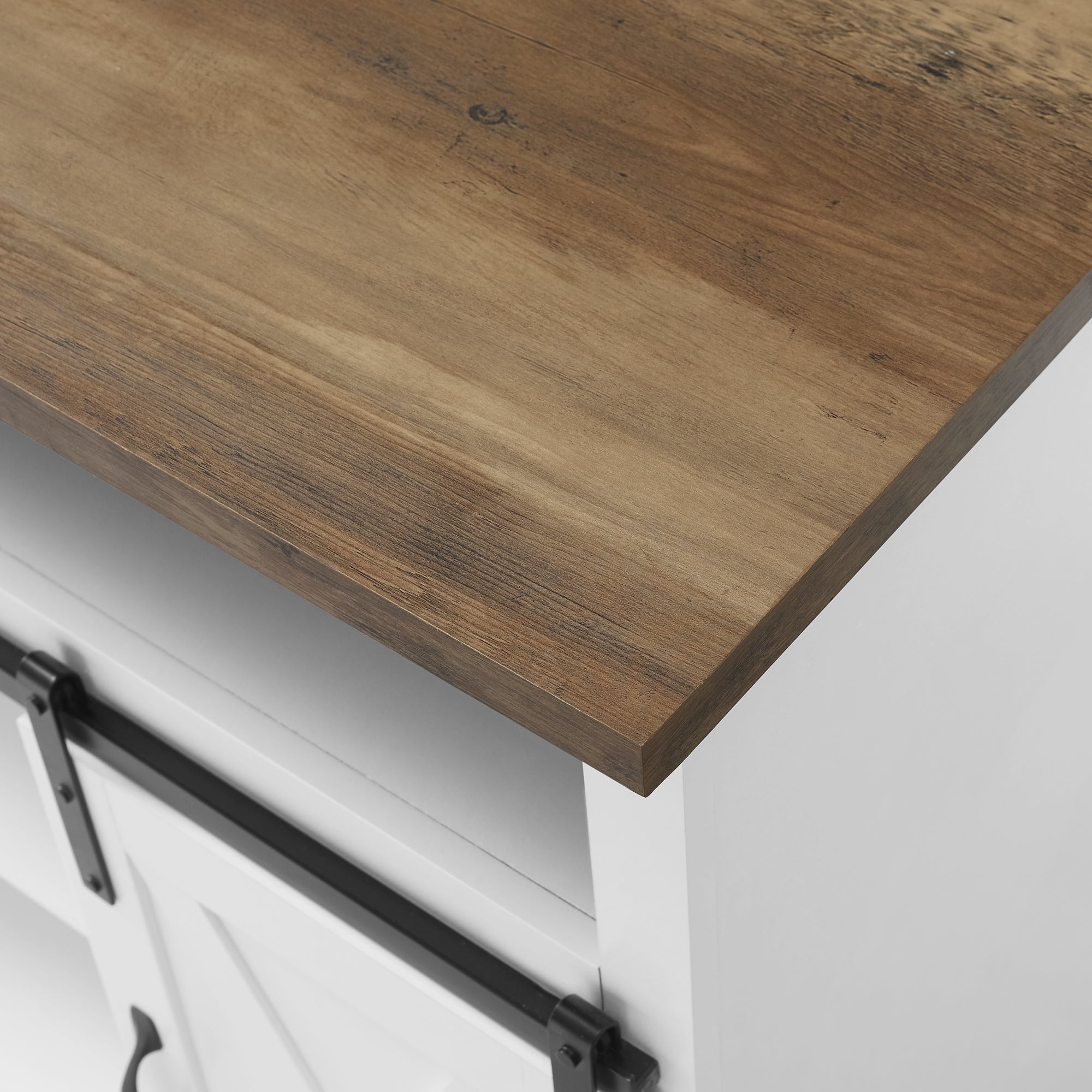 Mueble de TV moderno tipo highboy con puerta corrediza estilo granero de 52" de estilo rústico