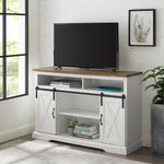Mueble de TV moderno tipo highboy con puerta corrediza estilo granero de 52" de estilo rústico