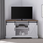 Mueble de TV de esquina con puerta corrediza de granero de 52"