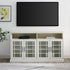 Mueble de TV de 4 puertas de vidrio color avellana