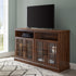 Mueble de TV de 4 puertas de vidrio color avellana