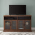 Mueble de TV de 4 puertas de vidrio color avellana