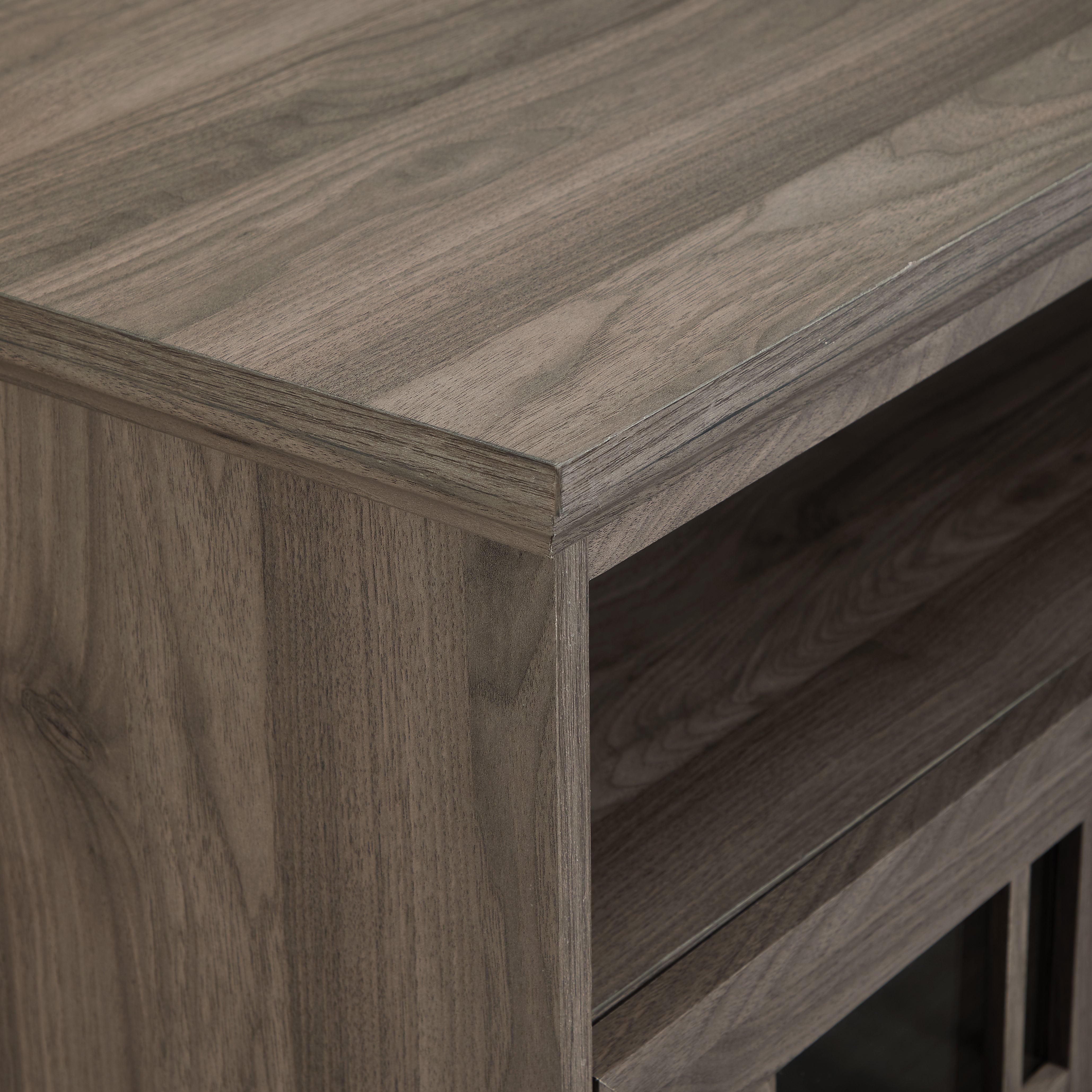Mueble de TV de 4 puertas de vidrio color avellana