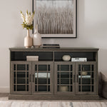 Mueble de TV de 4 puertas de vidrio color avellana