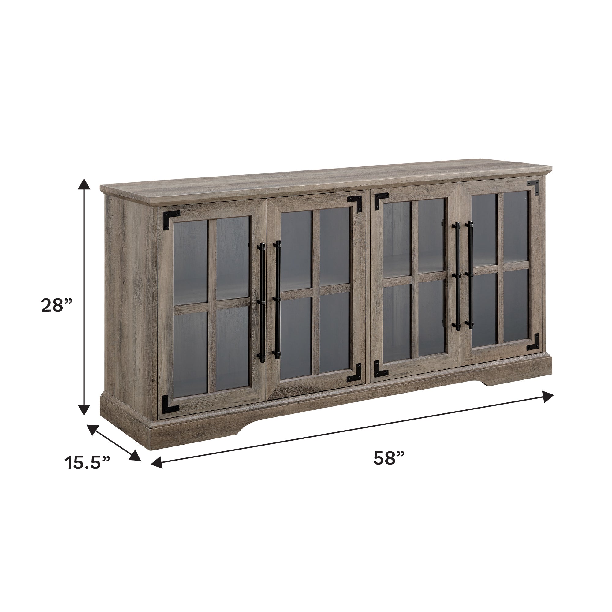 Mueble de TV de 4 puertas estilo granja Abigail de 58"