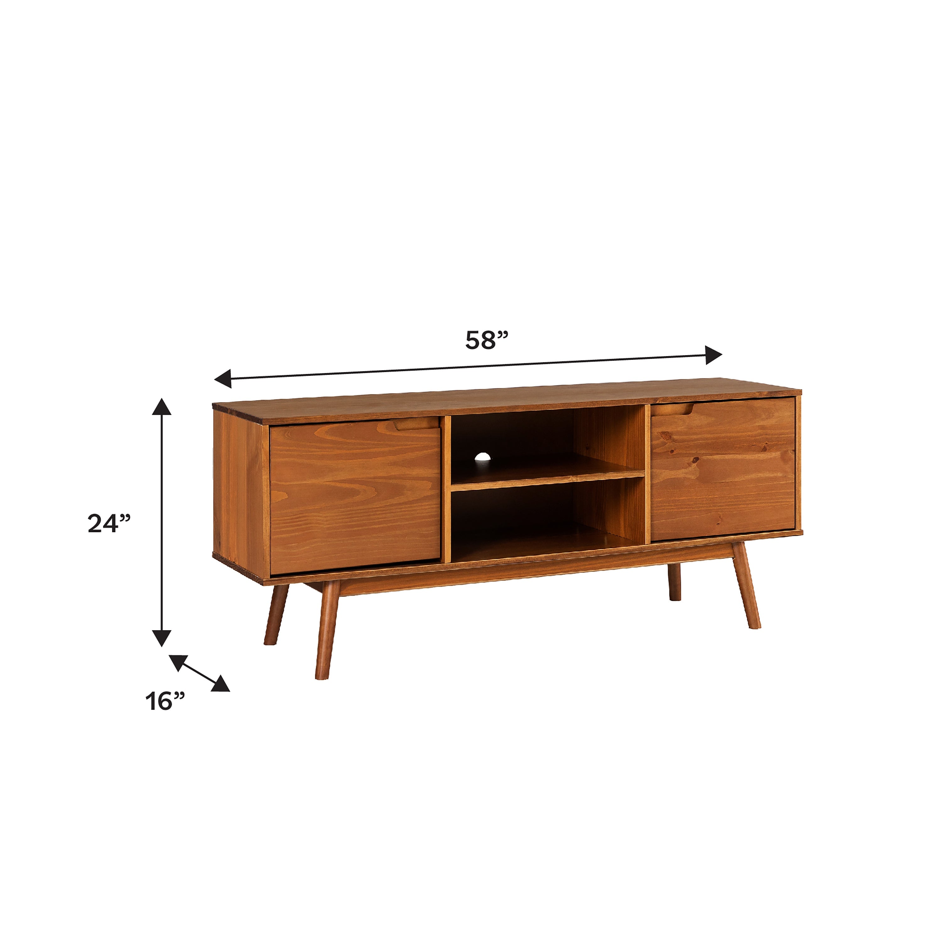 Mueble de TV de madera maciza Sloane Adair