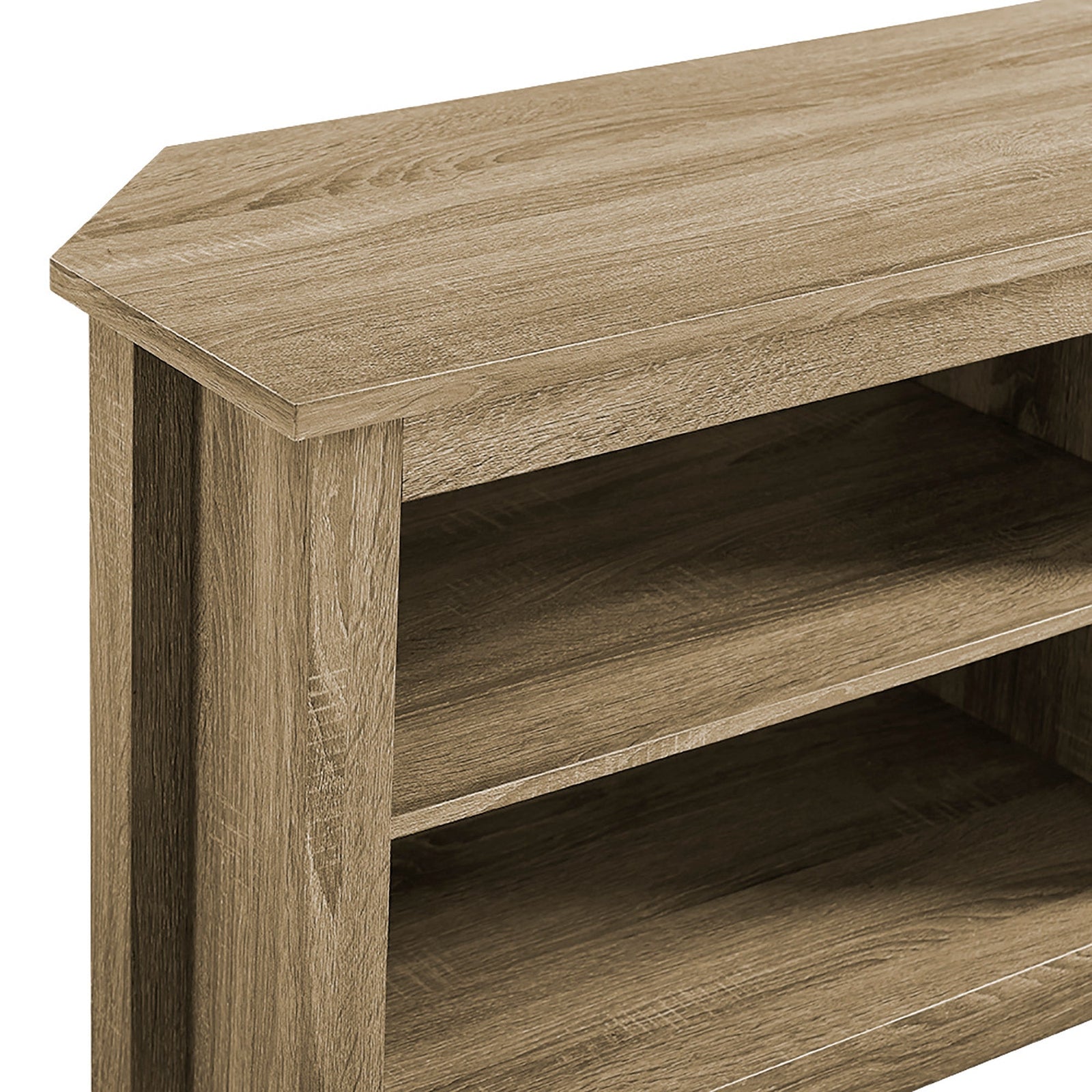 Mueble de TV de esquina de madera de estilo transicional de 58