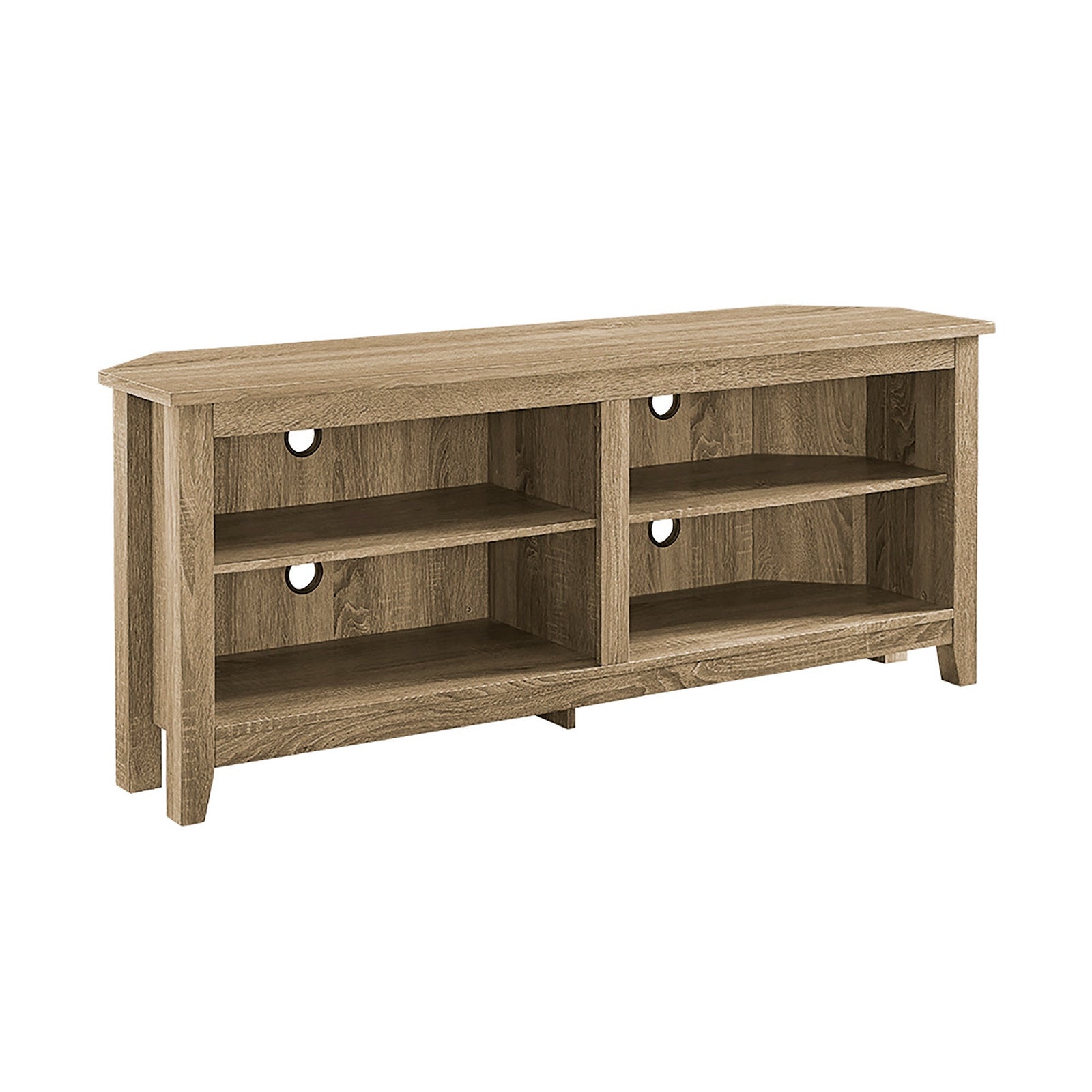 Mueble de TV de esquina de madera de estilo transicional de 58