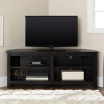 Mueble de TV de esquina de madera de estilo transicional de 58"