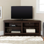 Mueble de TV de esquina de madera de estilo transicional de 58"